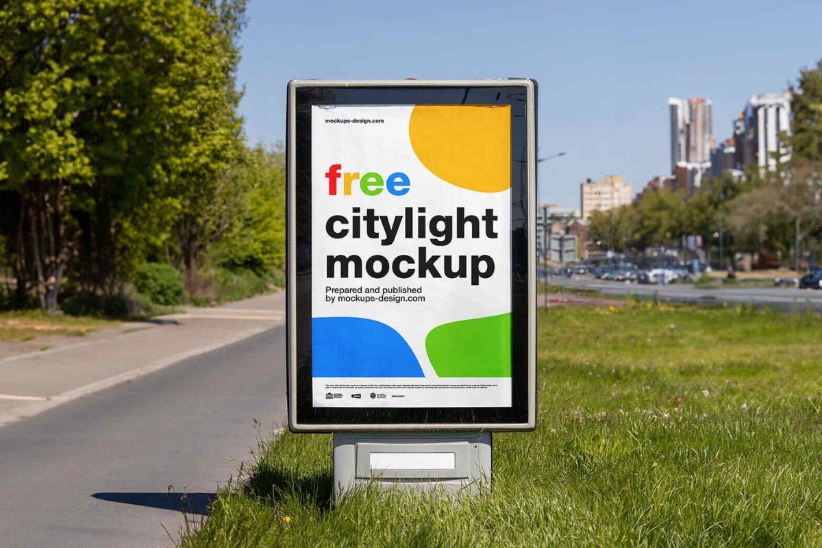 Citylight In The Grass Mockup