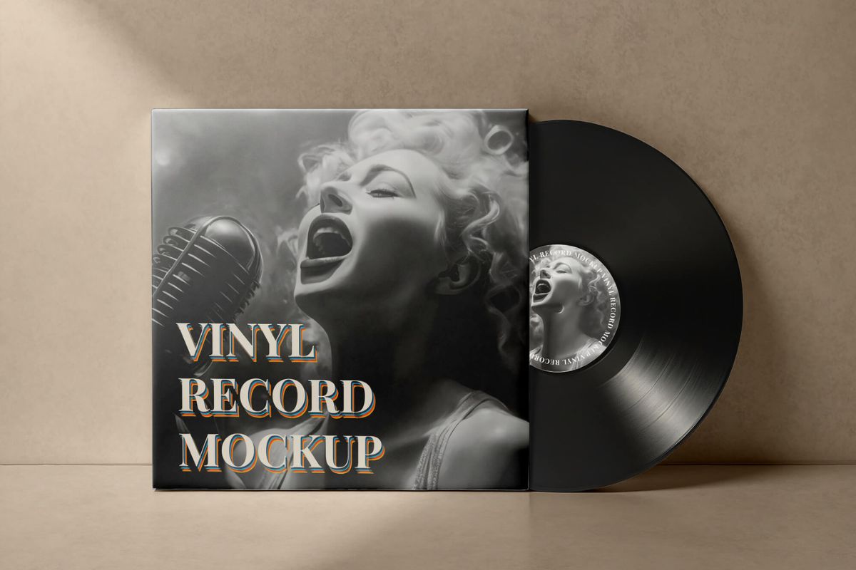 Cover Vinyl Record Mockup PSD