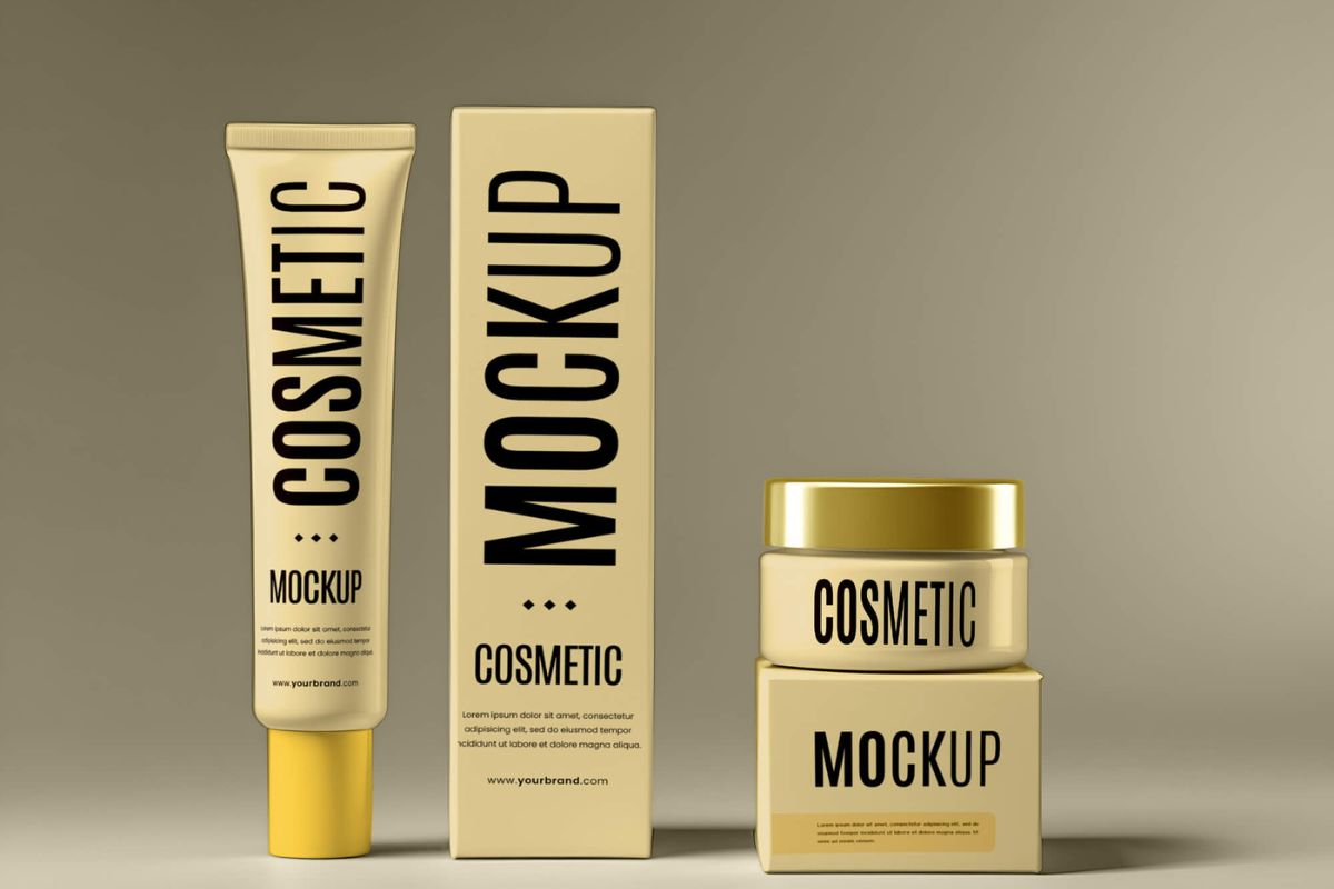 Cream Tube Box Cosmetic Mockup