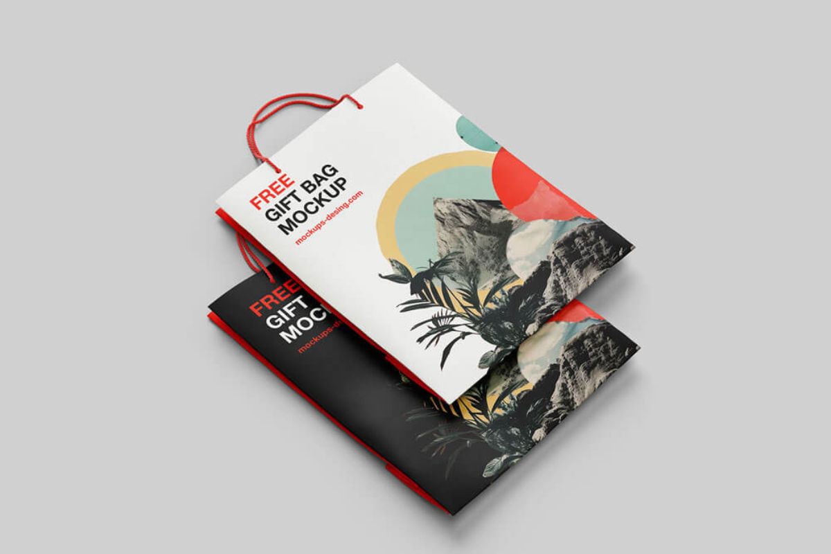 Flat Gift Bag Mockup