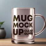 Glossy Glass Mug Mockup