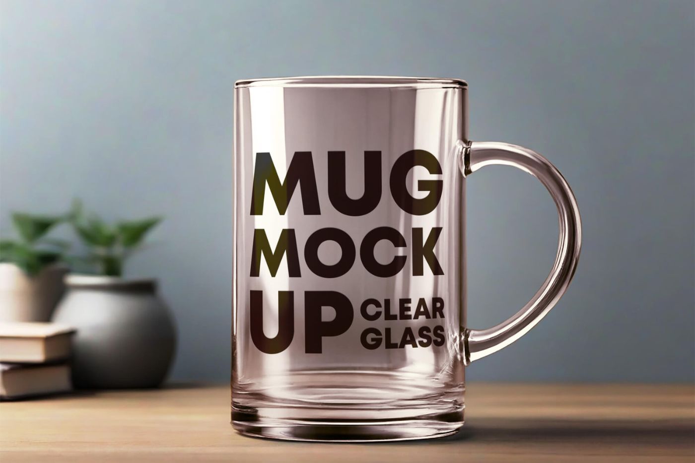 Glossy Glass Mug Mockup