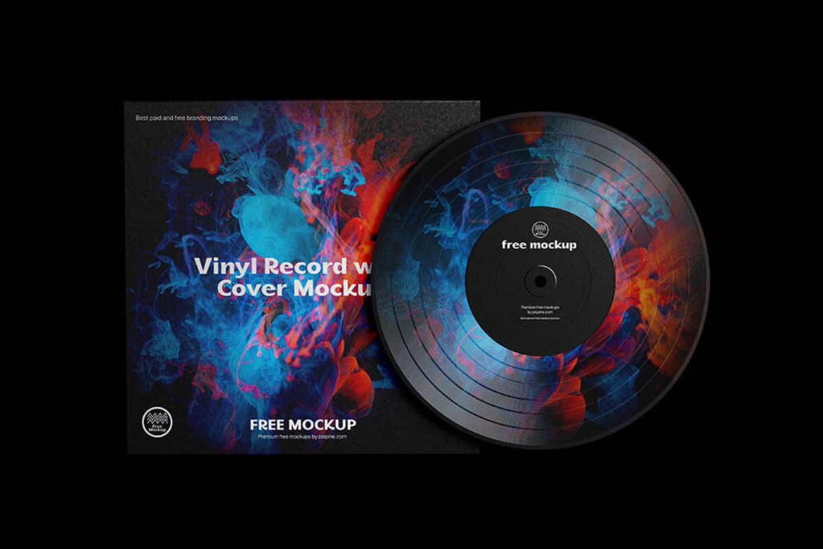 Music Record Cover Vinyl Mockup