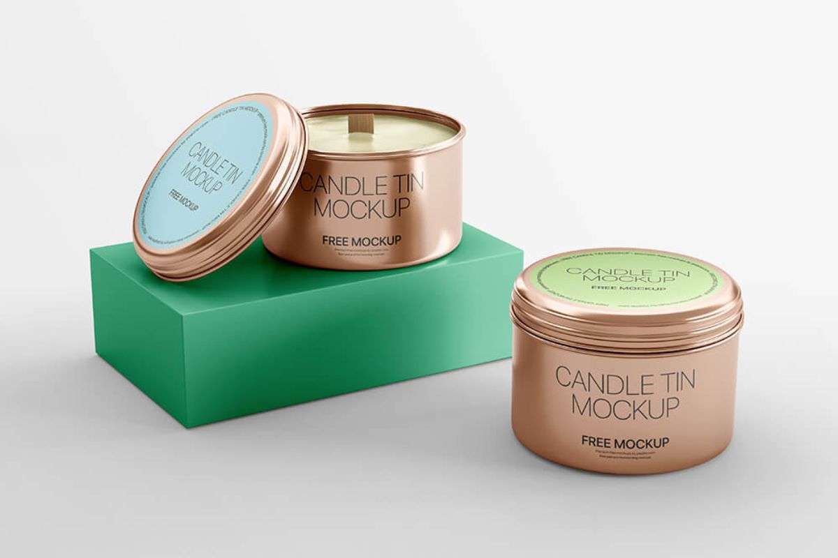 Round Candle Tin Mockup