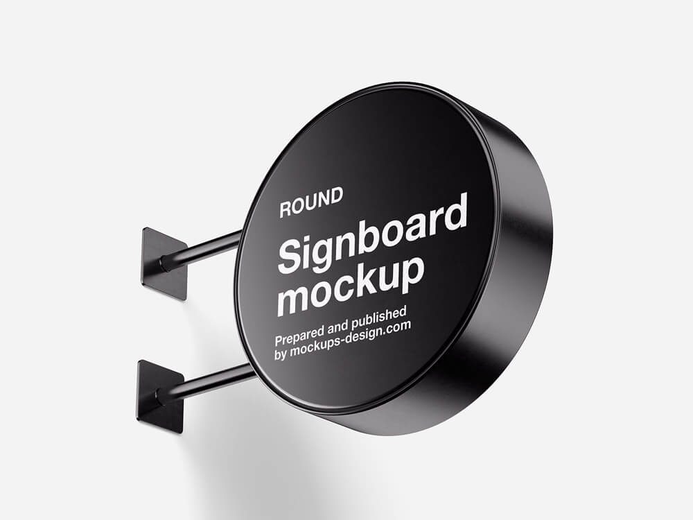 Round Signboard Mockup-2