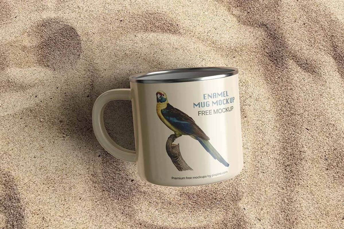 Sand Enamel Mug Mockup