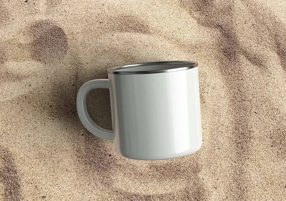 Sand Enamel Mug Mockup-2