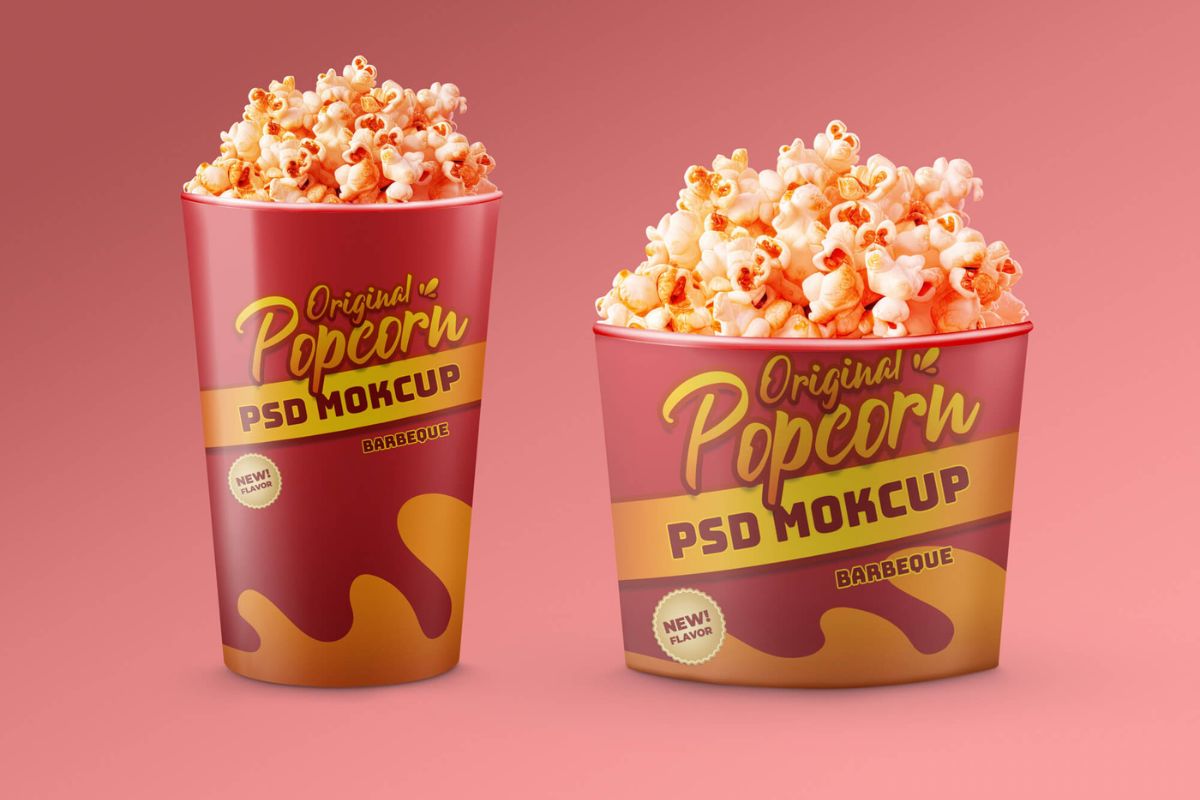 Bucket Popcorn Mockup