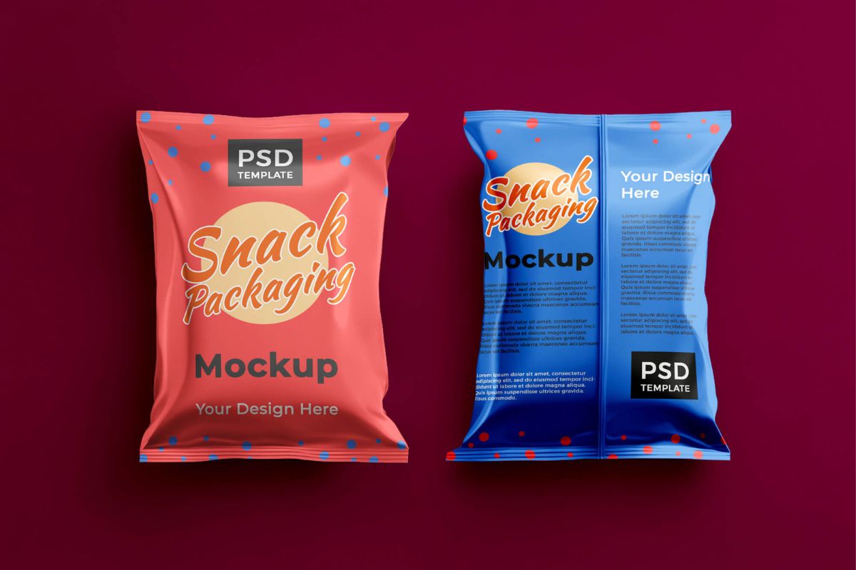 Chips Snack Plastic Bag Mockup