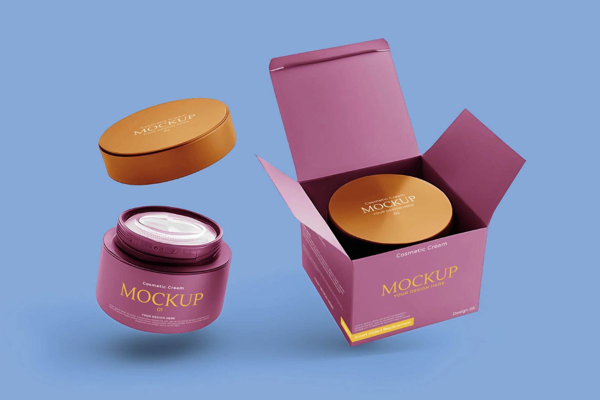 Cream Box Jar Cosmetic Mockup