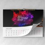 Wall Horizontal Calendar Mockup