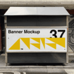 Banner on Newspaper Stand Mockup