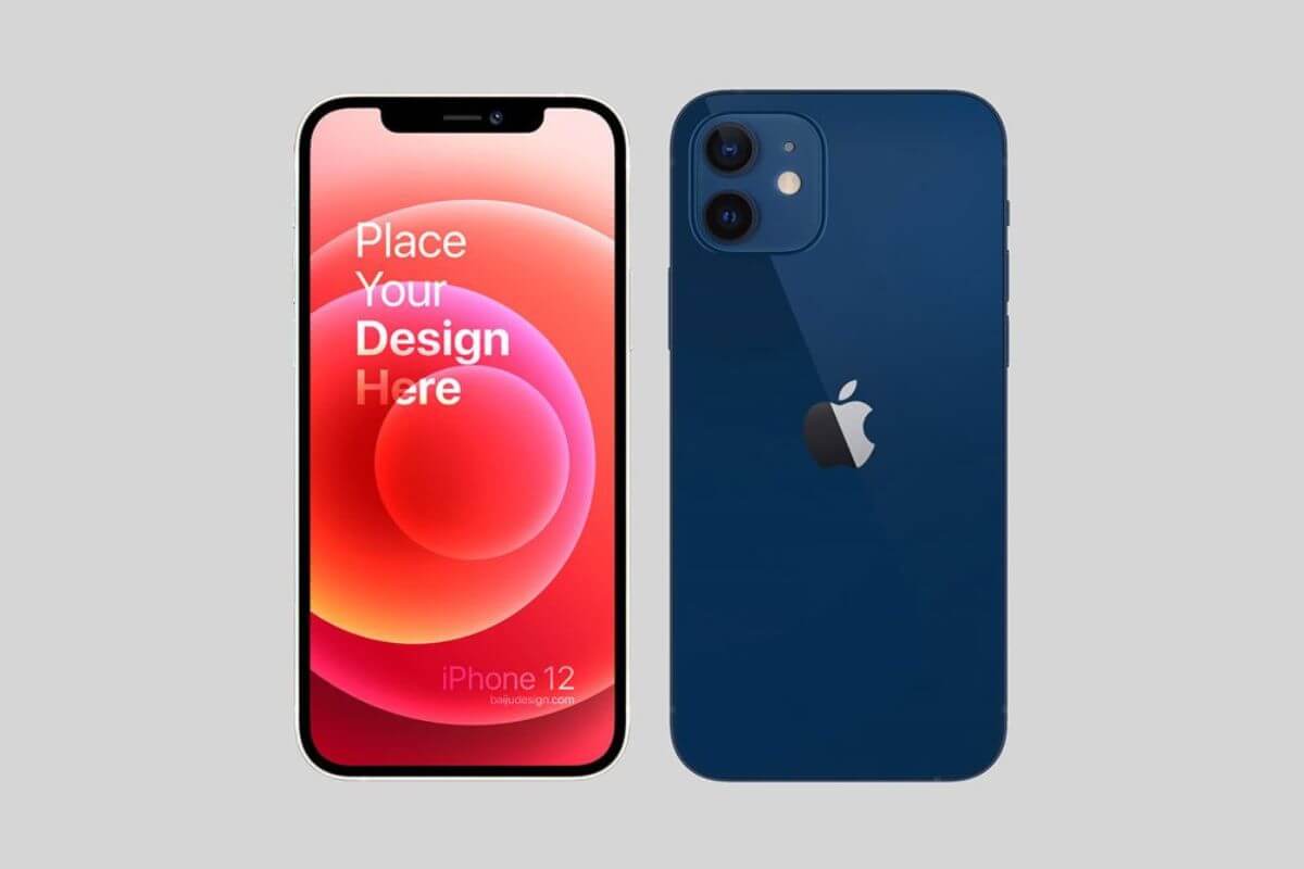 Blue iPhone 12 Mockup