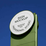 Circle Restaurant Sign Mockup