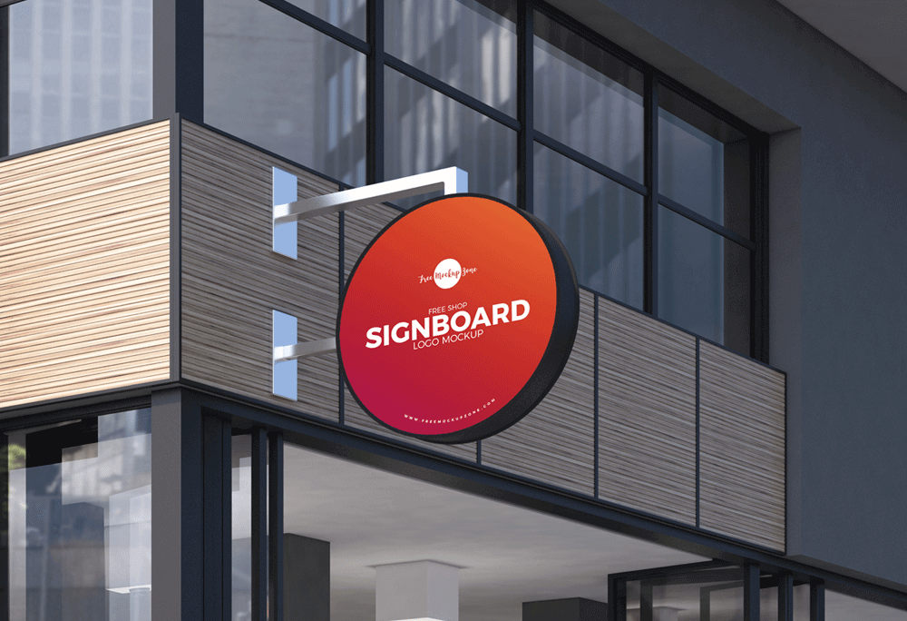 Shop Sign Board Mockup