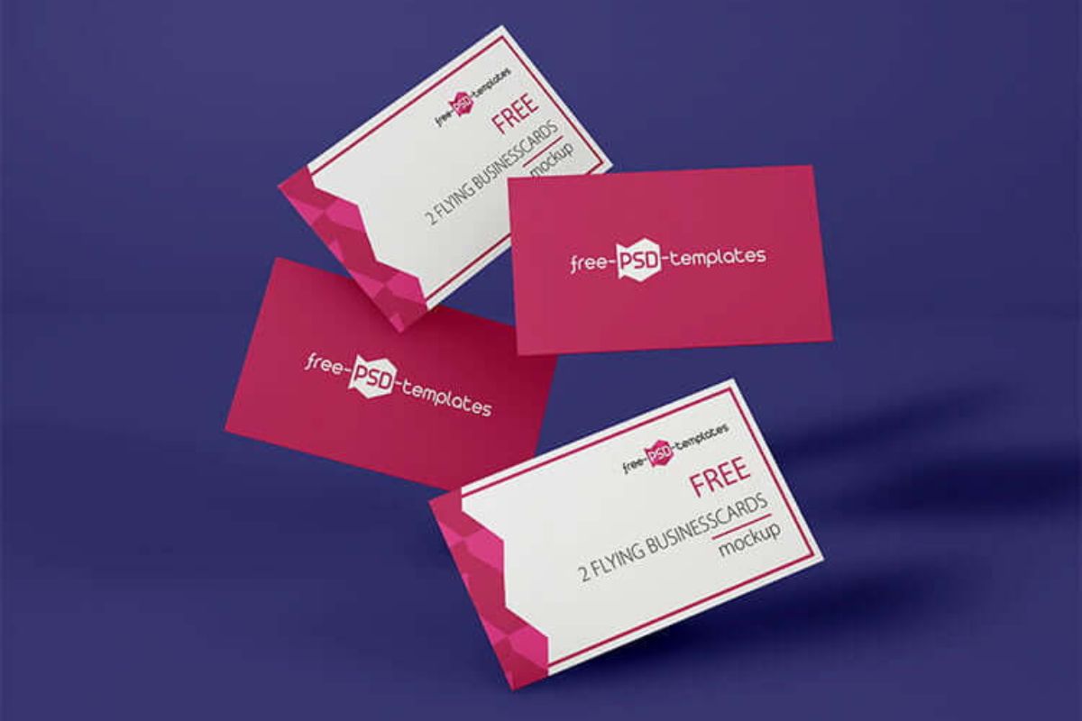 Flying Business Card Mockups