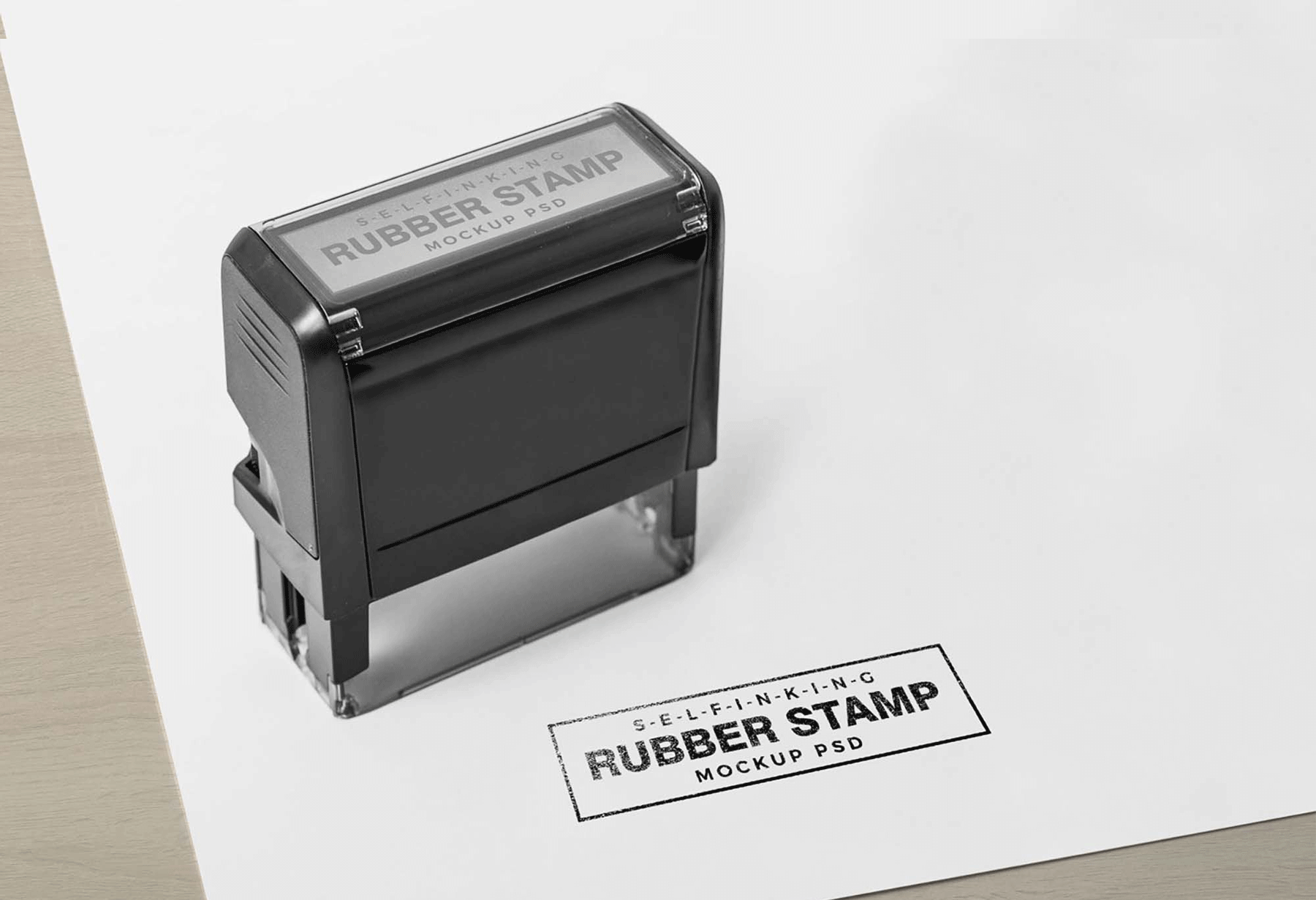 Self Inking Rubber Stamp Mockup (PSD)