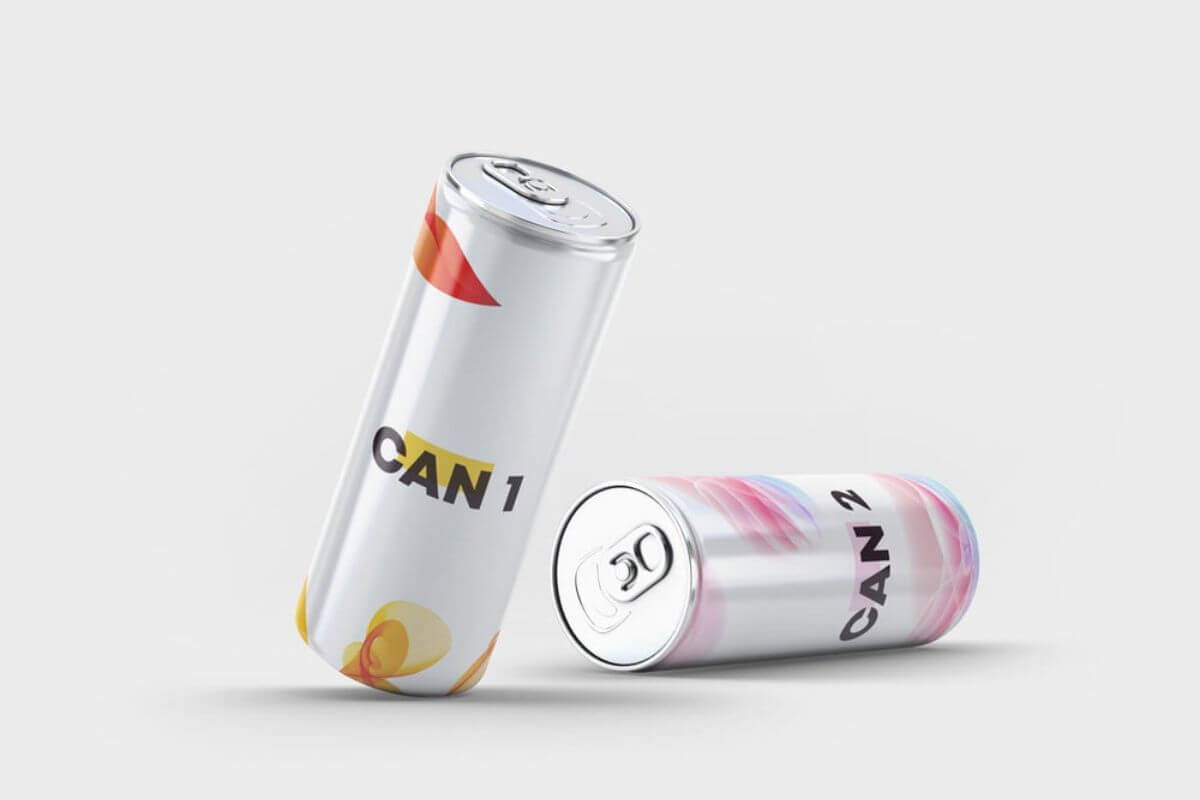 Dual Soda Tin Can Mockup