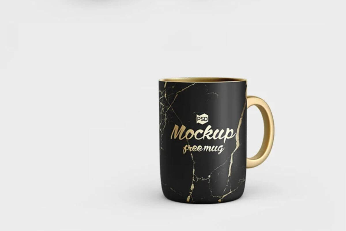 Golden Black Mug Mockup