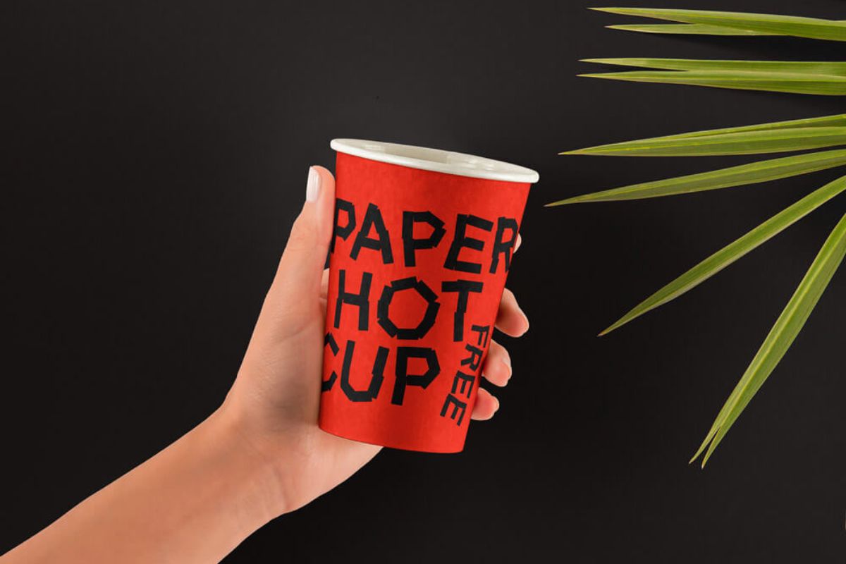 Hands Holding Paper Hot Cup Mockup