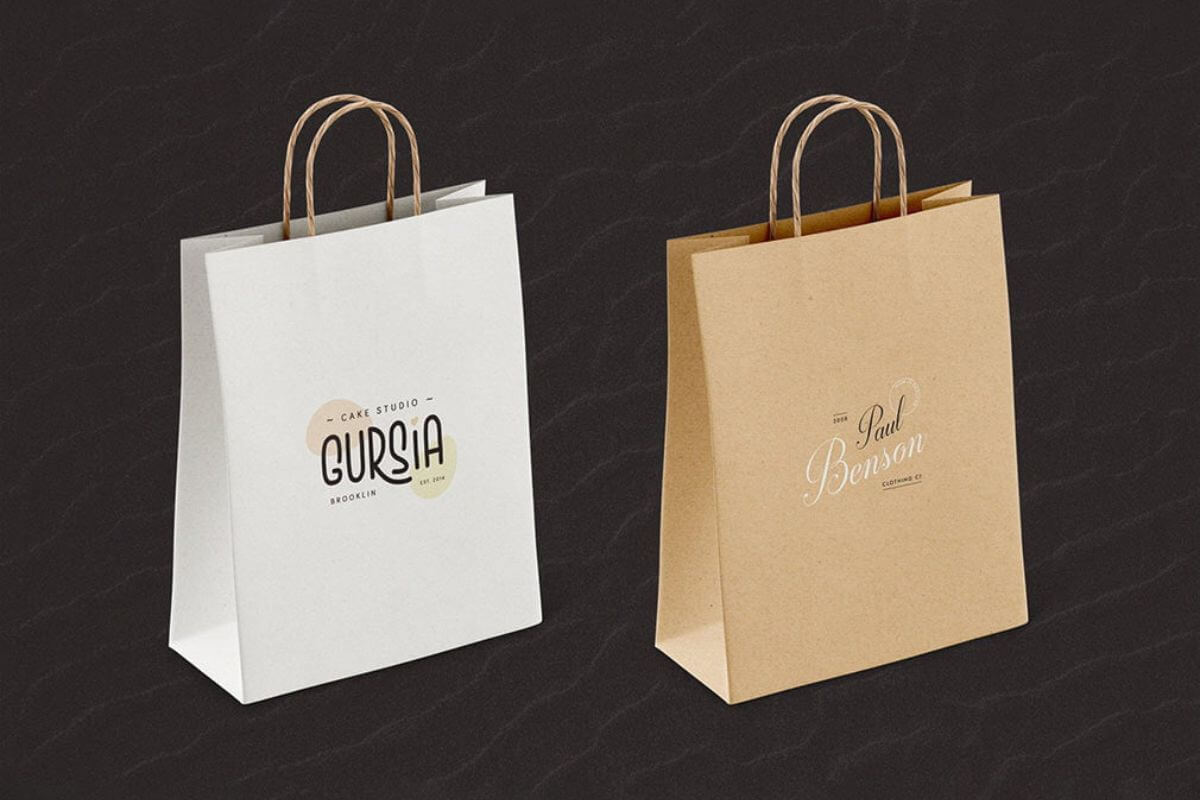 Kraft Paper Bag Mockup PSD