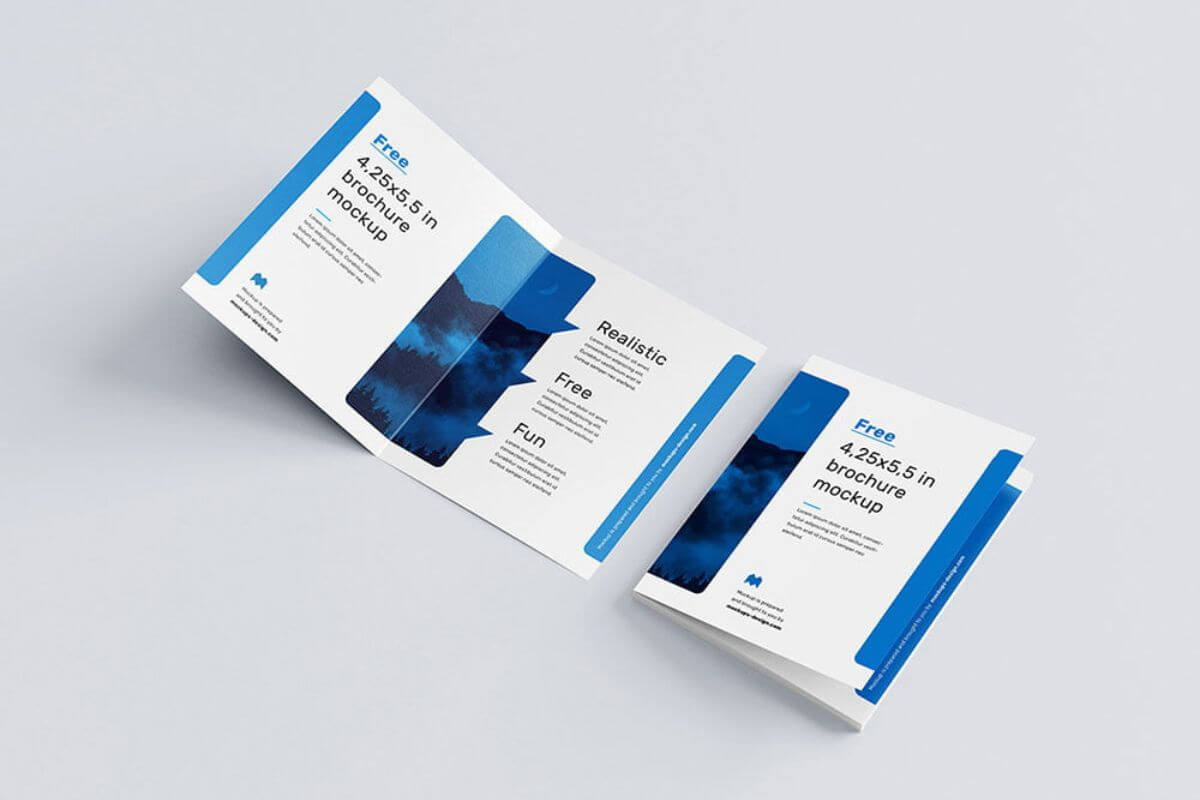 Bi-Fold Page Brochure Mockup