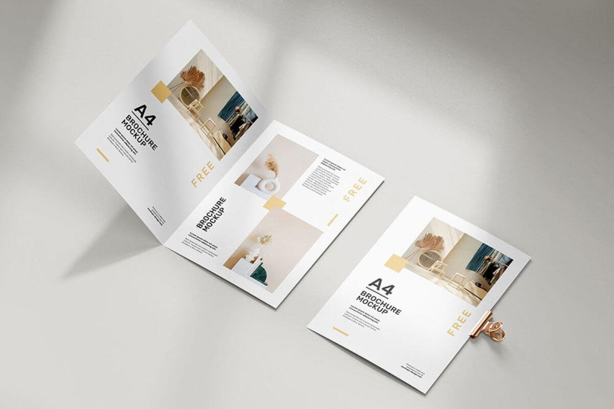 Folded A4 Brochure Mockup