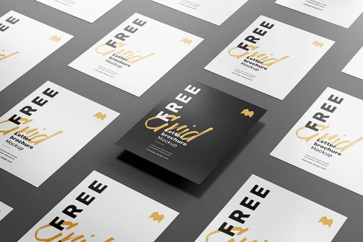 Grid Letter Brochure Mockup