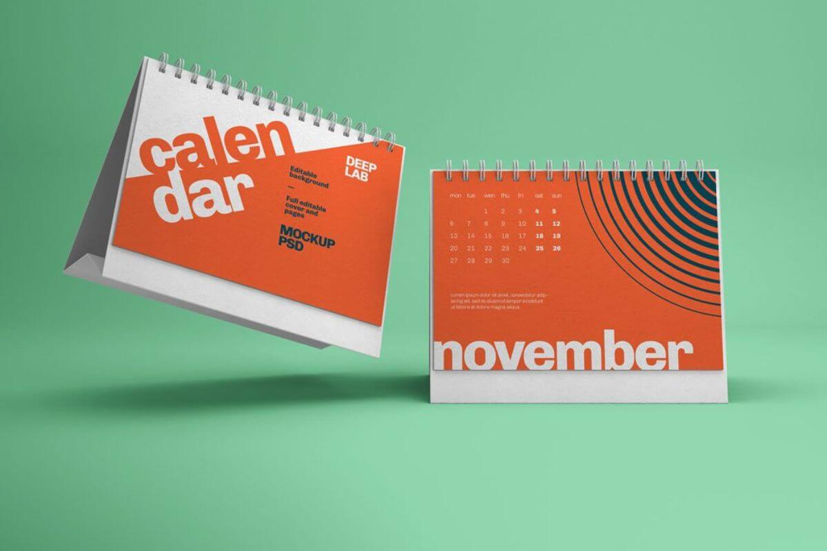 Desk Calendar Mockups PSD