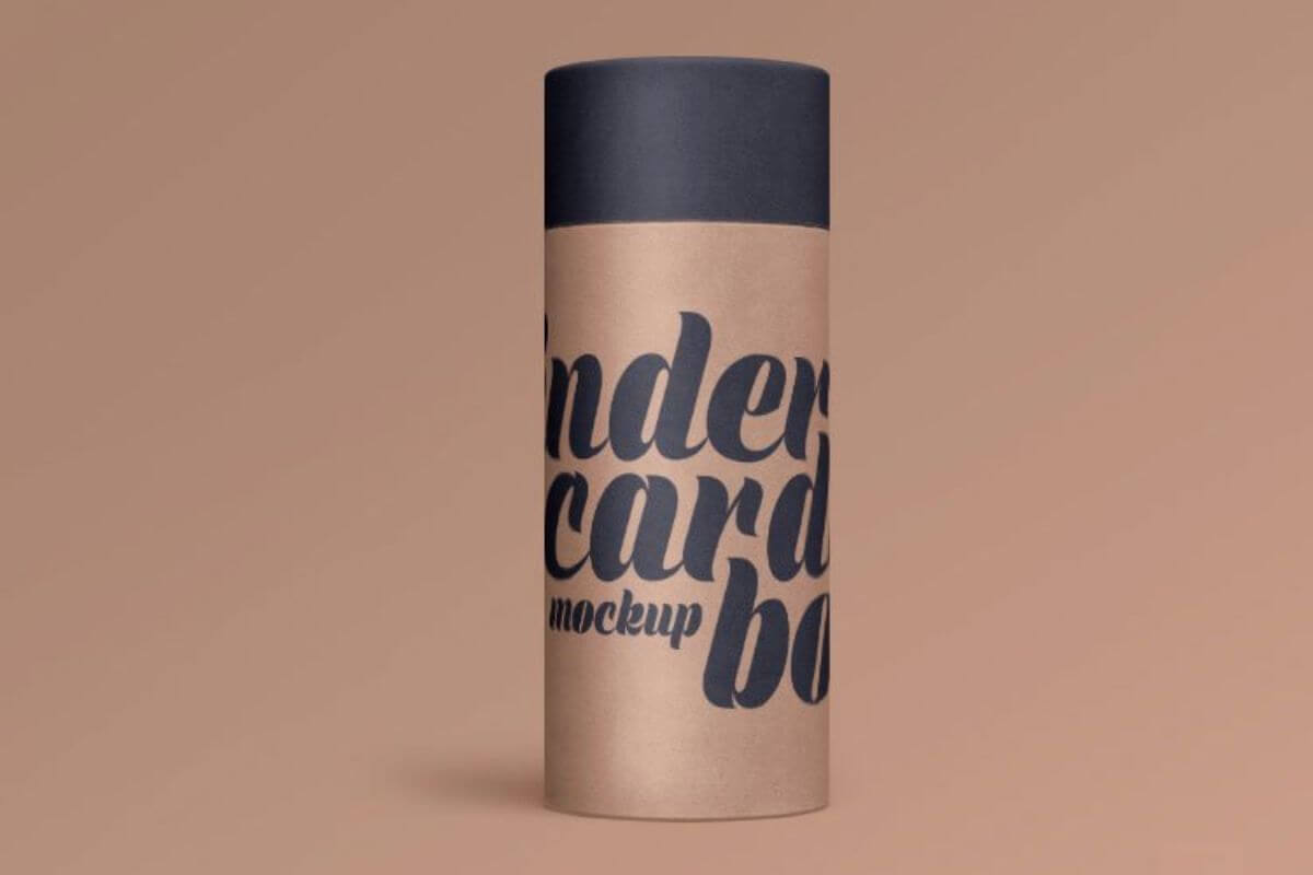 Cardboard Cylinder Mockup