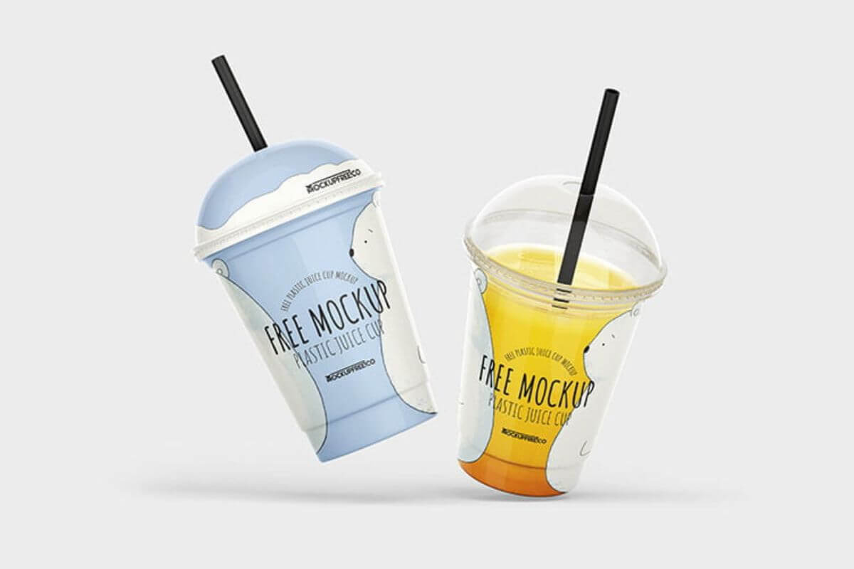 Plastic Juice Cup Mockup