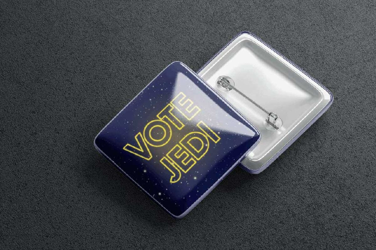 Square Pin Button Badge Mockup