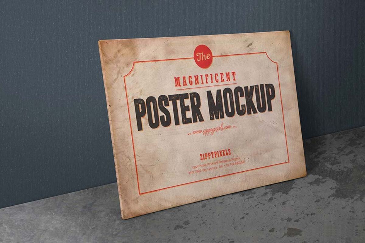 free-vintage-poster-mockups