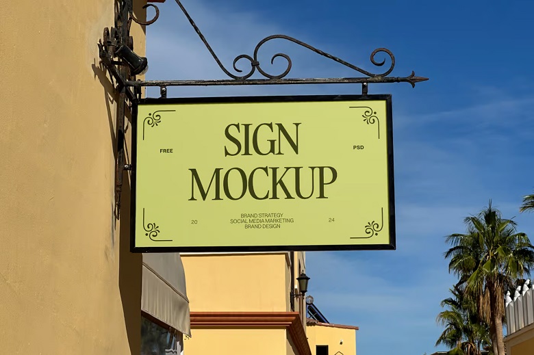 Rectangle Shop Sign Mockup